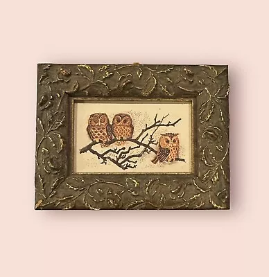 Vintage Miniature Owl Art - Vintage Framed Owl Art - Vintage Owl • $14