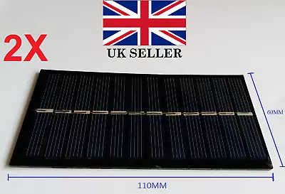 2PCS Of 6V 1W Solar Power Panel For Any DIY Projects • £6.99