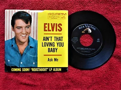 Elvis Presley   Ain't That Loving You Baby     45 & Picture Sleeve • $29.99