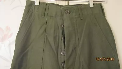 US Late Vietnam OG-107 Cotton Sateen OD Trousers 26 Waist • $90.99