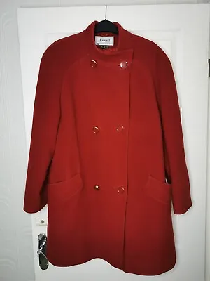 Vintage Lampert London 80% Lambswool Long Burnt Orange Coat Size 18 • £31.99