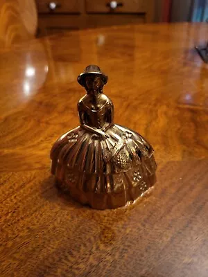 Vintage Victorian Dinner Bell Girl/Woman Figurine Brass Made In England • $8