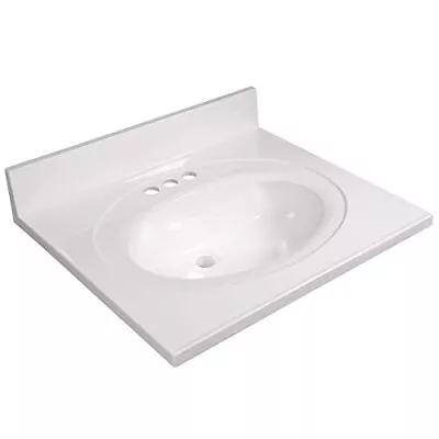 586222 Cultured Marble 25-inch Vanity Top With Integrated Oval Single Bowl ... • $147.40