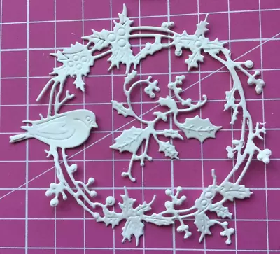 £3.39 • Buy Bird Holly Wreath Metal Cutting Dies Stencil Scrapbooking Embossing Album Craft 