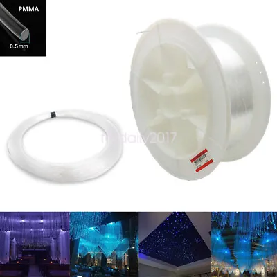 £4.79 • Buy 0.5mm 10/50/100m PMMA End Glow Optic Fiber Cable LED Ceiling Light For Home Car