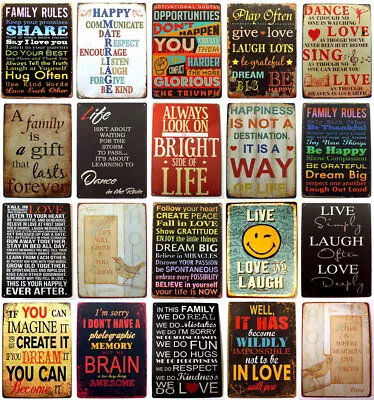 £6.99 • Buy Metal Tin Retro Sign Motivational Quotes Plaque Vintage Wall Home Décor 20x30 Cm