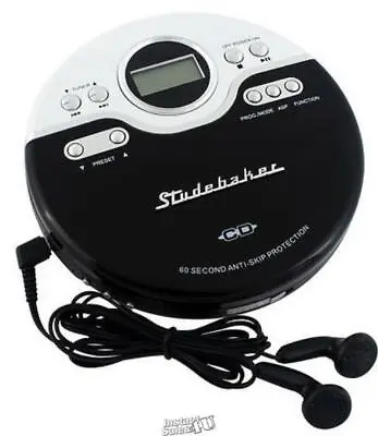 Studebaker Black And White Portable CD Player 60-Sec.Anti-Skip Protection Built  • $37.99
