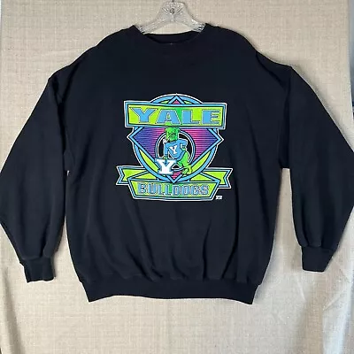 Vintage Yale University Bulldogs Neon Pannill Heavyweight Crewneck Sweatshirt VG • $79.95