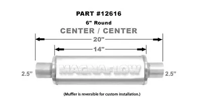 Magnaflow Universal Performance Exhaust Muffler 12616 Straight Through 6  Round • $113