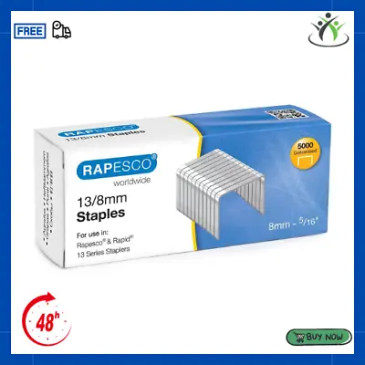 Rapesco S13080Z3 13/8mm Galvanised Staples Box 5000 • £5.18