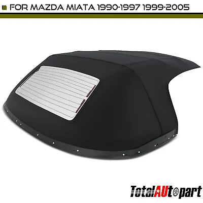 New Black Convertible Soft Top For Mazda Miata 1990-1997 1999-2005 W/ Rain Rail • $299.99