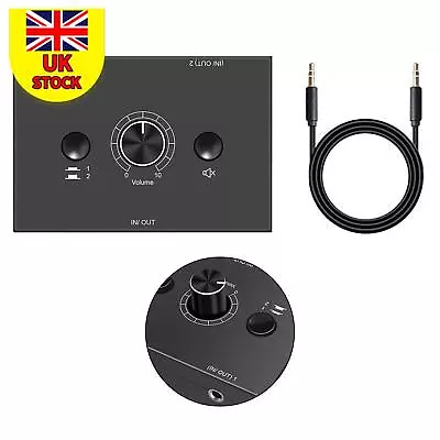 2 Way 3.5mm  Audio Switcher Selector Stereo Audio Switcher Splitter  1x2/ 2x1 • £18.94