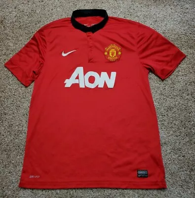 Manchester United Home Soccer Shirt 2013-2014 Large Mens Red Nike Dri-Fit  • $21.25