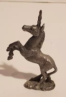 Miniature Pewter Metal Fantasy Unicorn Horned Horse Figure 2.5  Tall Figurine • $4.99