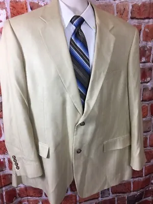 BACHRACH Mens Yellow Bamboo/Silk Blazer Sportcoat Sz 46R (t6) • $40