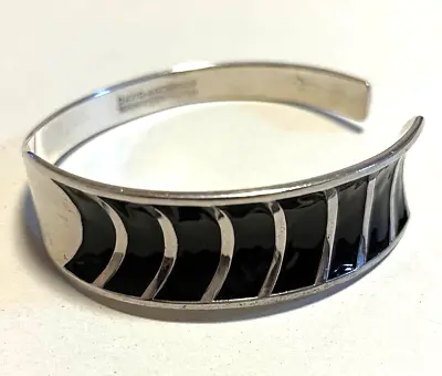 David Andersen Norway Bracelet Sterling Silver 925 Vintage 7 Inch Silver Black • $239.92