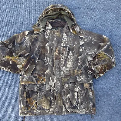 Cabela's Men's Fleece Jacket Super Slam Scentlock RealTree Hardwoods Hood Large • $99.99