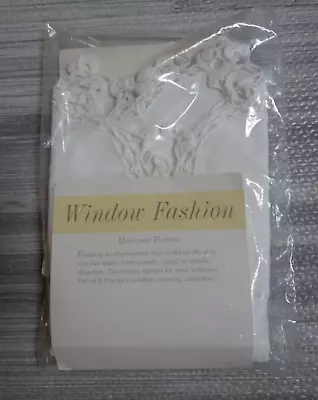 Vintage Window Fashion White Valance 60 X12  Cotton Crochet Trim JC Penney • $12