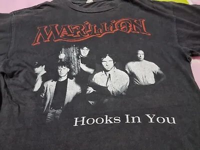 Rare MARILLION Hooks In You Vintage 1989  T Shirt  Size L 21*29.5 • $130