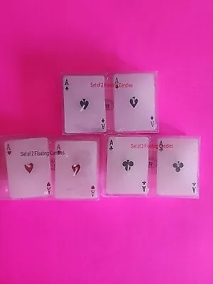 3 Sets Of 2 VTG NOS Poker Aces Floating Candles Nantucket Home • $10.12