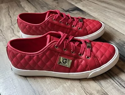 G By Guess Ggbacker2 Quilted Red Gold Accents 8 M Casual Loafer Shoes • $20