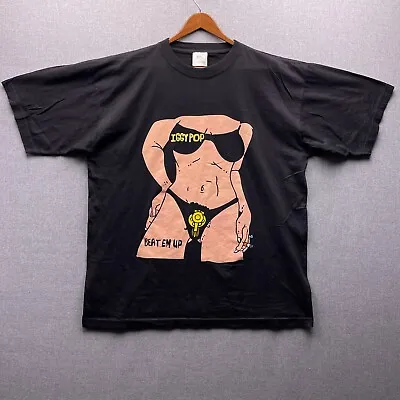 Iggy Pop Mens XL Beat Em Up Tour Concert Music Punk Rock Promo Tee Shirt Vtg Y2K • $226.20