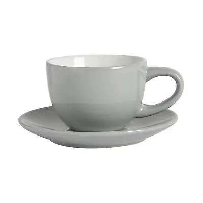 £7.99 • Buy Espresso Cup & Saucer Set Porcelain Coffee Cafe Macchiato Cups 90ml Grey
