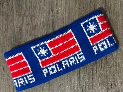 VTG 90s Polaris Snowmobile Racing Headband Winter Hat Flag Made In USA • $18.99