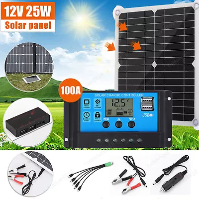 25W Watt Solar Panel 12V Battery Charger System Maintainer Marine Boat RV Car US • $26.58