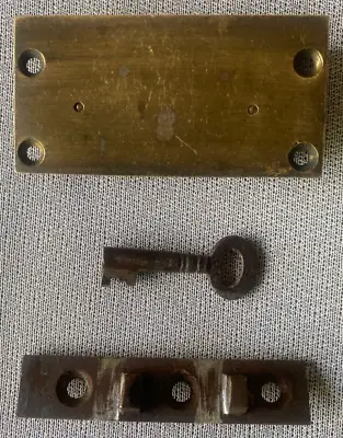 £9.99 • Buy Brass Chest Or Box Secure Lever Lock With Key And Steel Catch Plate