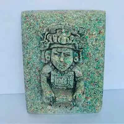Vintage Zarebski Inza Mexican Art Crushed Malachite Stone Plaque Wall Art • $39