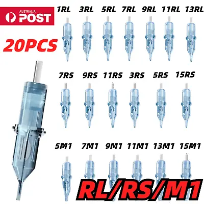 20PCS Disposable Tattoo Needle Cartridges Sterilized Round Liners Pen Shaders AU • $30.35