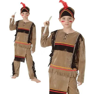 Indian Boy Child Costume Native American Wild West Book Week Day Fancy Dress • $58.64