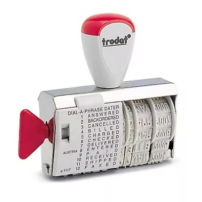 Date Stamp Rubber Paid Received Dial A Phrase Multi Word Trodat 1117 • £12.95