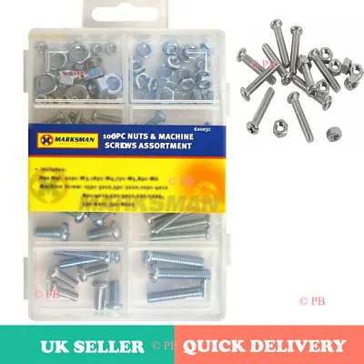 £3.29 • Buy M3 M4 M5 MACHINE SCREWS POZI BOLTS AND NUTS ZINC 12 To 25 Mm Pan Head Assorted