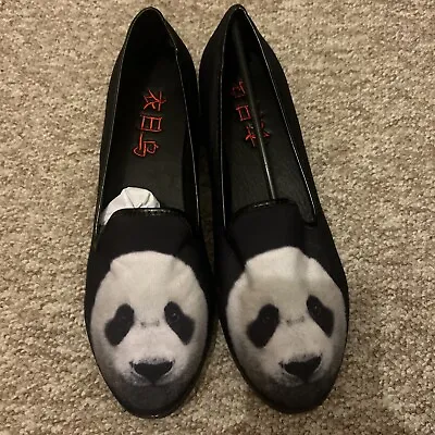 YRU WOMENS  LOAFER PANDA FLAT SHOES Size 6.5 • £14.99