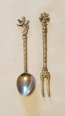 $9.95 • Buy Miniature Cocktail Seafood Fork & Spoon Set - Made Italy 