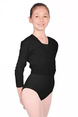 Roch Valley Cross Over Wrap Cardigan Nikki Cotton Lycra Black Ballet Dance • £13.99