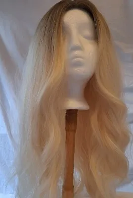 Haircube Solid  Blonde Long Wig With Roots **FREE POSTAGE** HC 1008 • £19.98