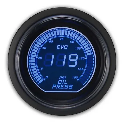 EVO 52mm 2-1/16  Digital Oil Pressure Gauge 0 ~ 150 PSI Blue & Red LCD • $94.04