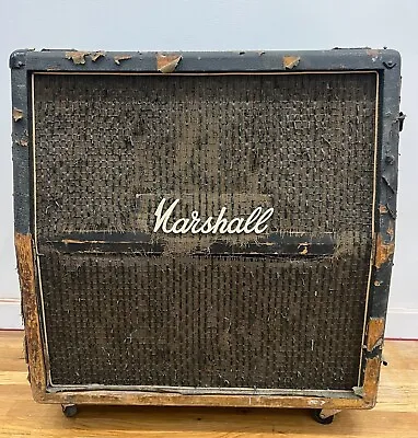 Marshall 1960A 4x12  Angled Guitar Speaker Cabinet 1977 Black • $1700