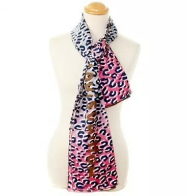 LOUIS VUITTON Carre Jean Leopard Scarf Stole Red X Gray M74878 Women Auth Used • £411.58