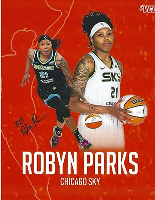 ROBYN PARKS Signed 8.5 X 11 Photo WNBA Basketball CHICAGO SKY Free Shipping VCU • $25.49