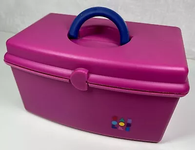 Vintage 90s Caboodles Hot Pink Magenta Makeup Organizer Vanity Train Case #2720 • $14.99