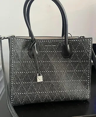 MICHAEL KORS Mercer Black Studded Handbag • $110