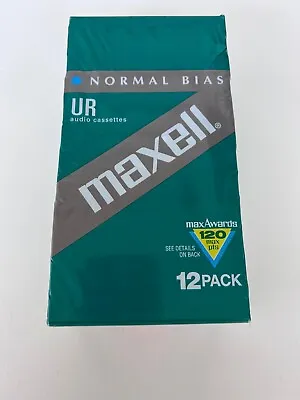 Maxell Audio Cassettes 12 Pack UR 90 Normal Bias NIP FREE Shipping • $34.99