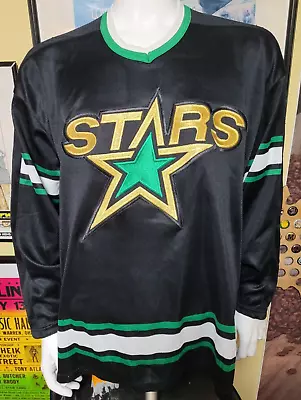 VTG 90s Minnesota North Stars CCM Hockey Jersey XL Black NHL Sewn • $63.74