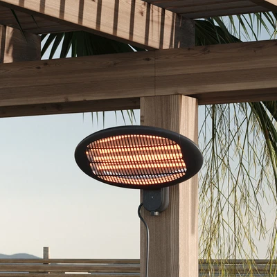 £19.95 • Buy Set Of 2 Wall Mounted Electric Patio Heater Garden Warmer 3 Settings Outdoor 2KW