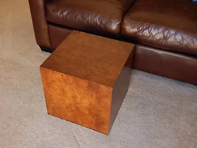 Mid Century Modern Burl Wood Vintage Cube Side End Table • $300
