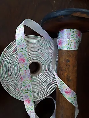  5 Metres Berisfords Satin Ribbon Pretty Rose's Florals 25 Mm Easter Spring  • £1.99